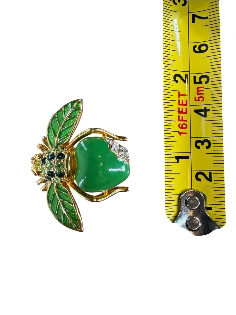 Very Rare Authentic Joan Rivers Green Granny Smith Apple Bee Pin Brooch